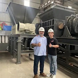 Customers visiting YUXI industrial shredder manufacturing facility