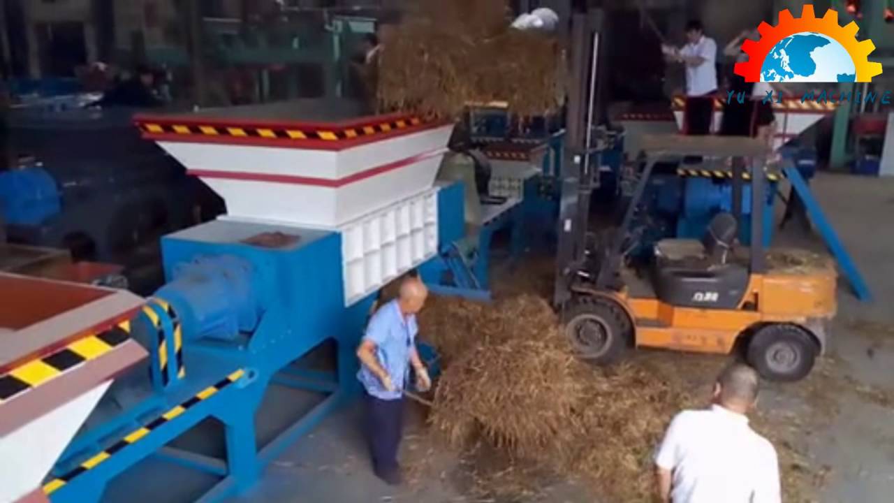 Biomass shredding line working video