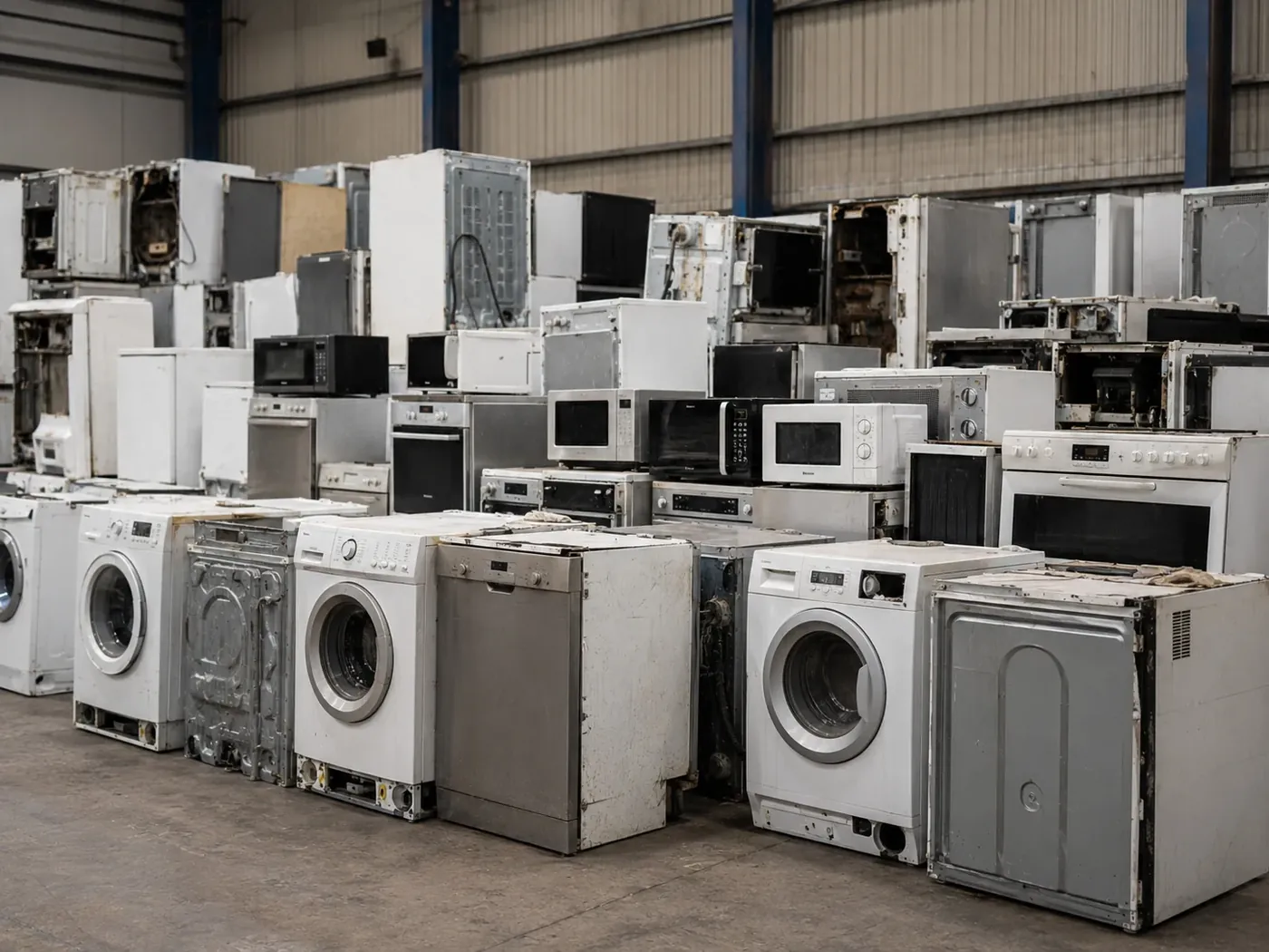 Household appliances for a project-specific white goods recycling plant