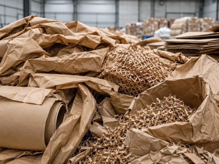 Kraft paper waste suitable for dry paper recycling