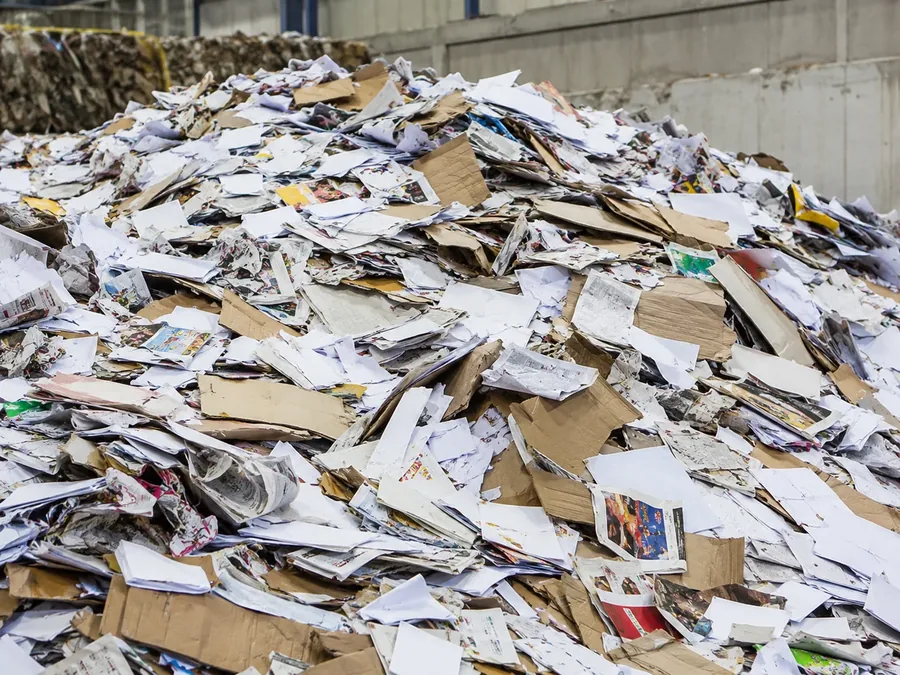 Mixed paper waste for sorting and recycling