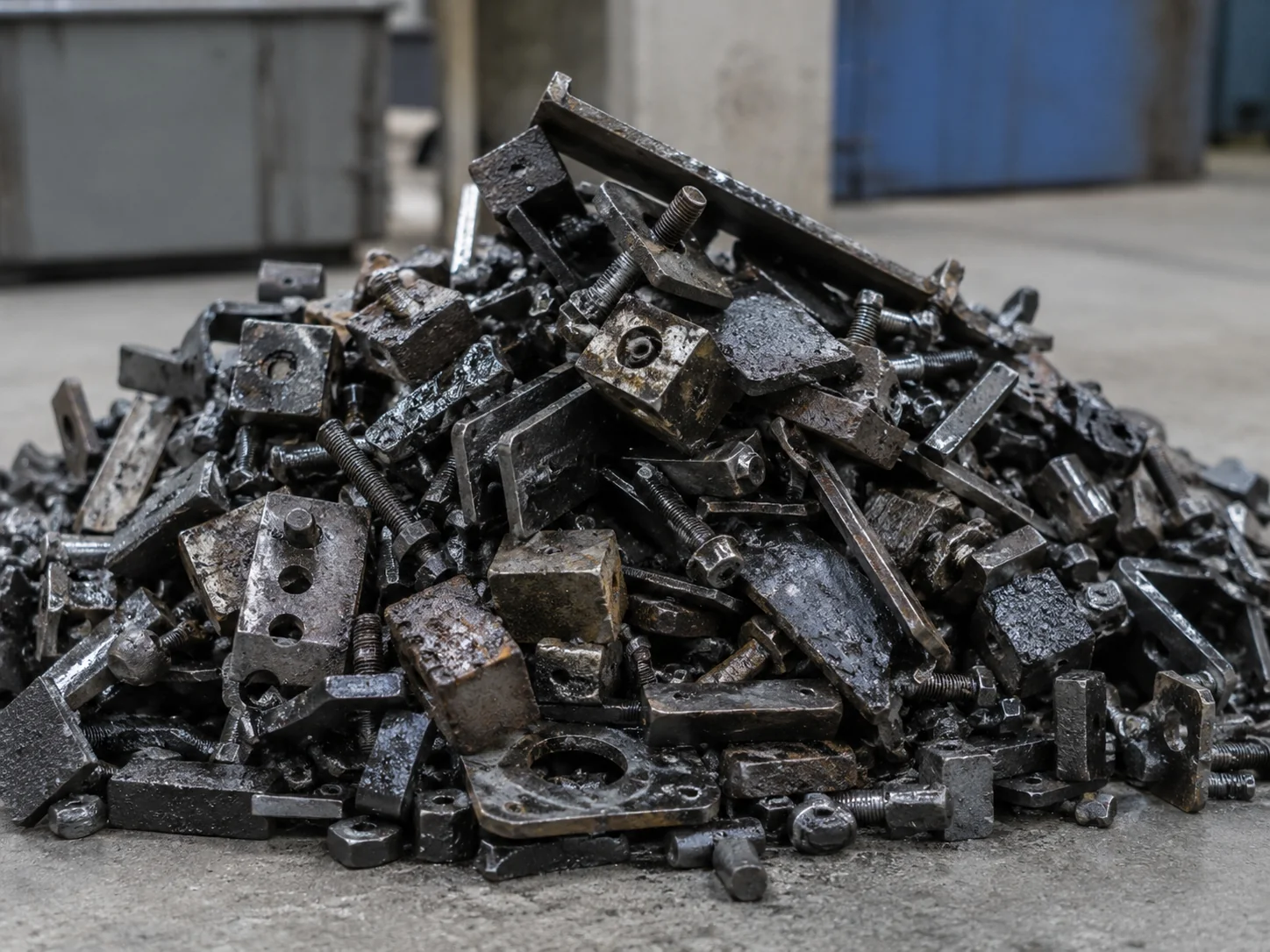 Ferrous metal recovered from radiator scrap