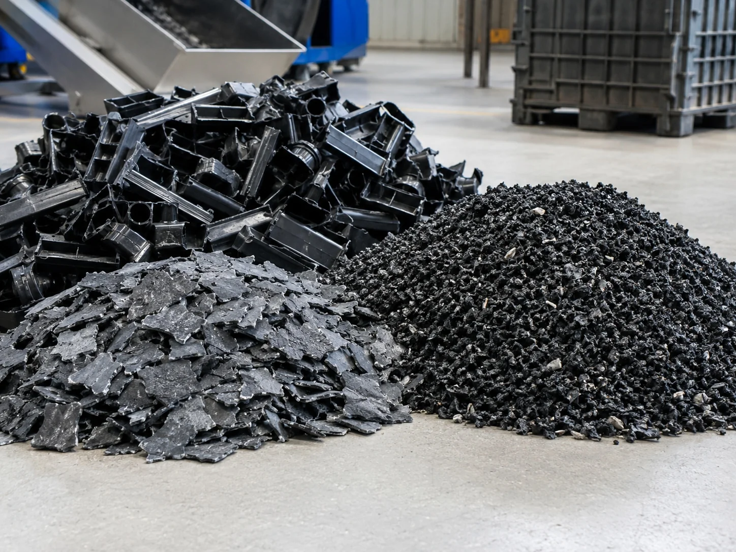 Plastic separated from radiator recycling
