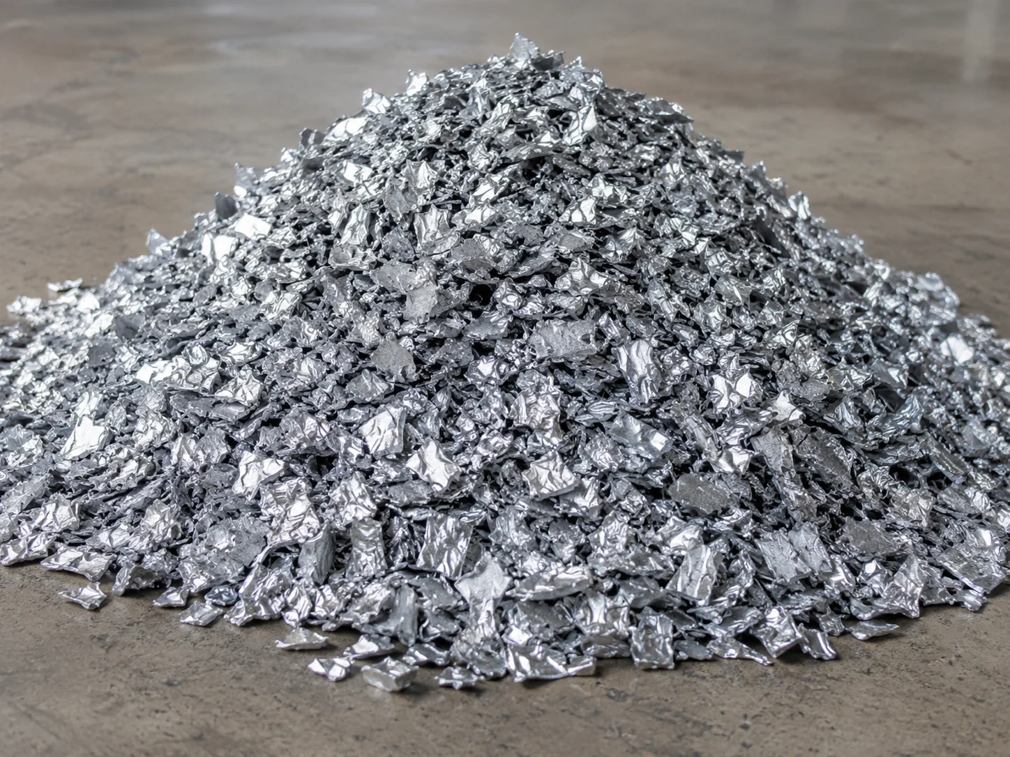 Shredded aluminum output