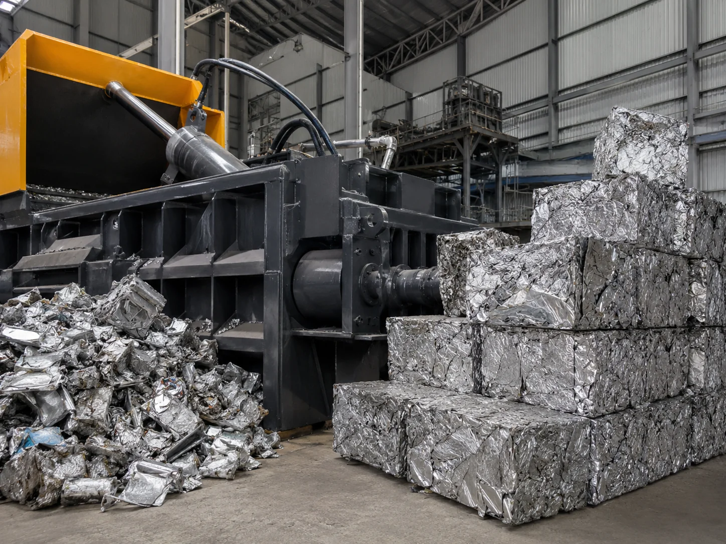 Aluminum scrap baling system
