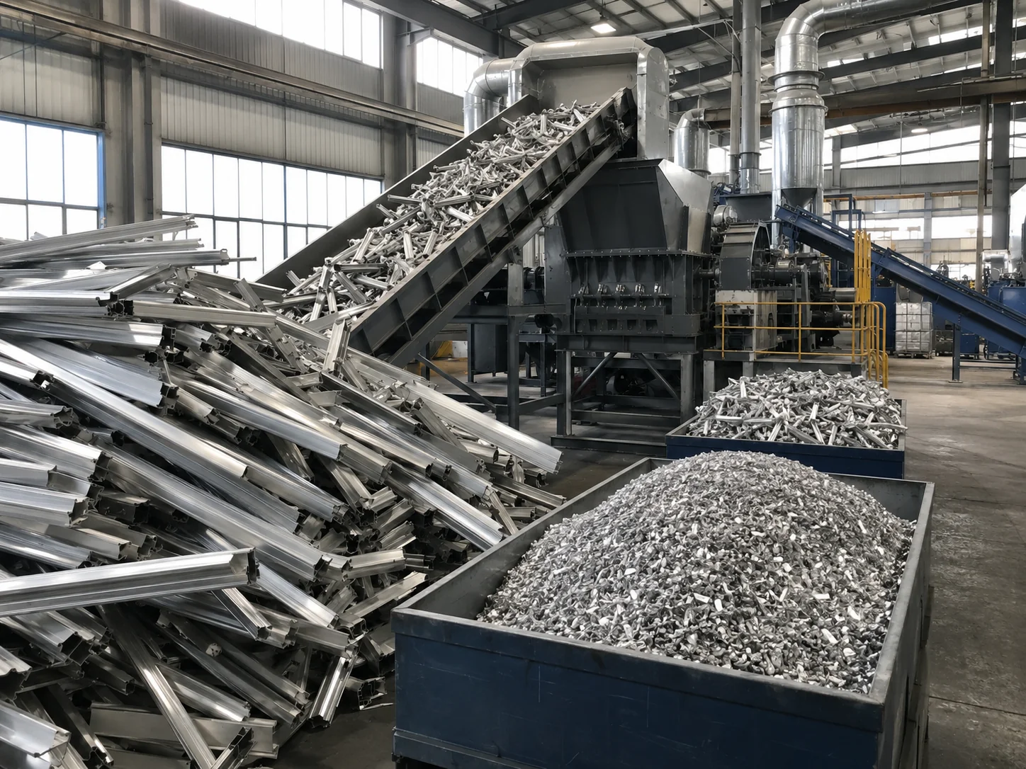 Aluminum profile recycling line