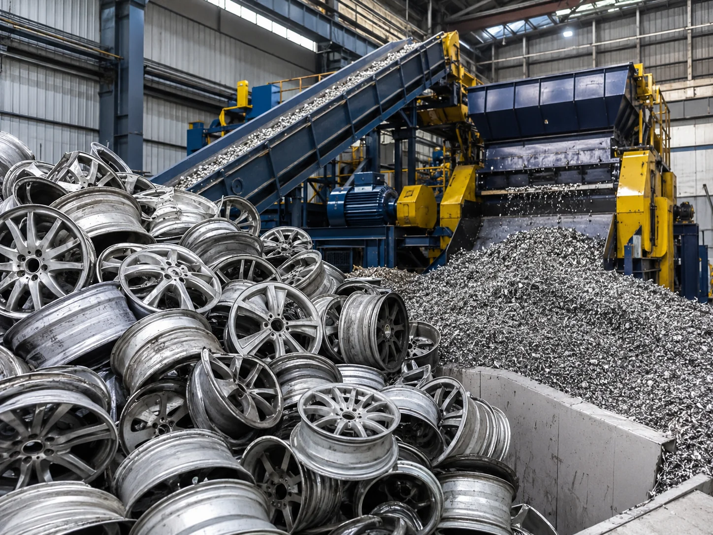 Aluminum wheel recycling system