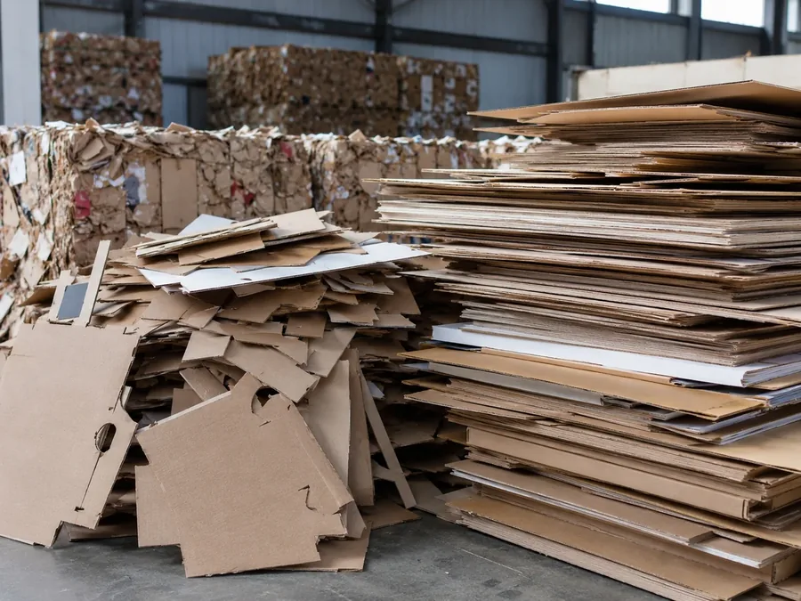 Waste cardboard boxes for a cardboard waste recycling machine