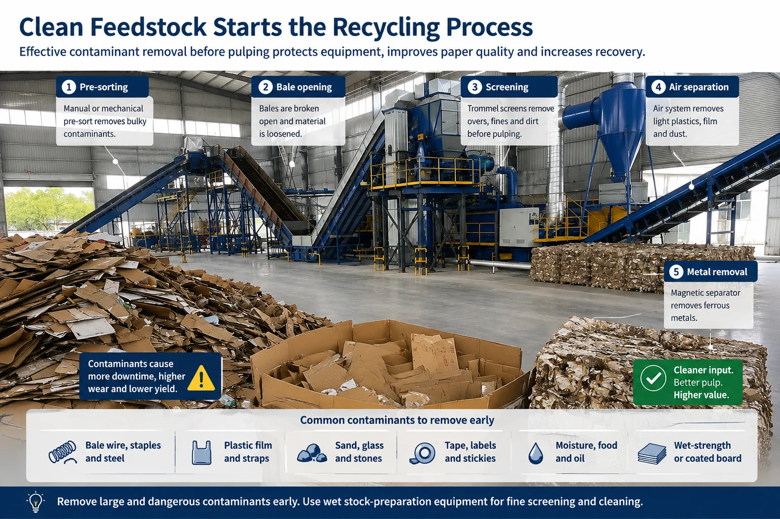 Dry pulping vs wet pulping process map for waste cardboard recycling