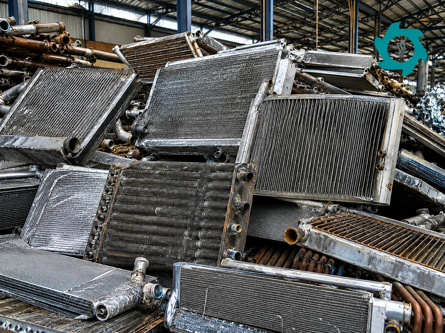 خردة مختلطة من أنظمة التدفئة والتهوية وتكييف الهواء (HVAC) والمبادلات الحرارية لإعادة التدوير